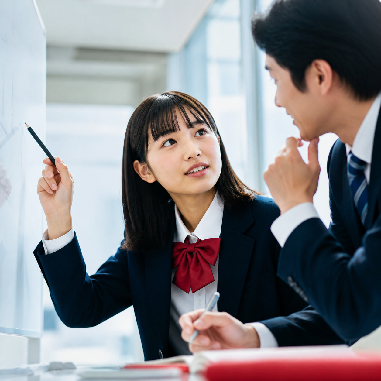 講師へ質問する生徒