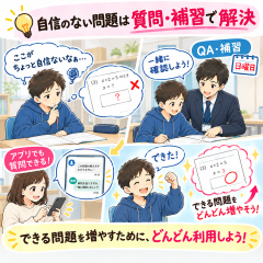 自信のない問題は質問・補習で解決